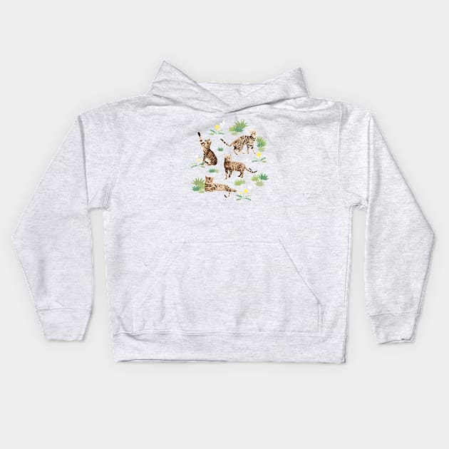 Bengal Cats Playing Kids Hoodie by meownarchy